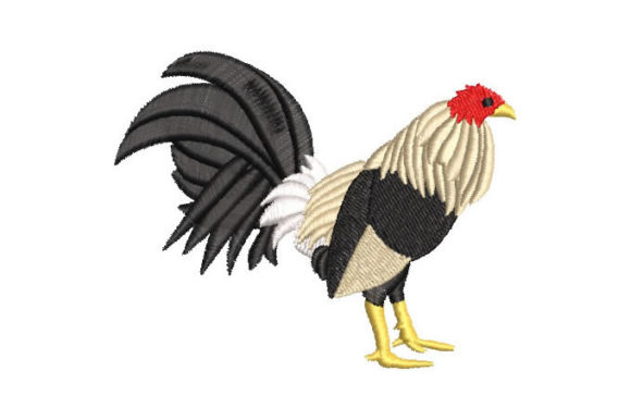 Fighting Rooster: A Bold Embroidery Asset for Etsy Sellers