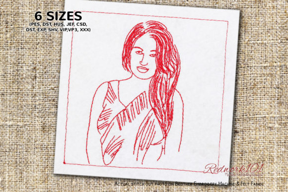 Reviewing the Woman with Long Hair Embroidery Design