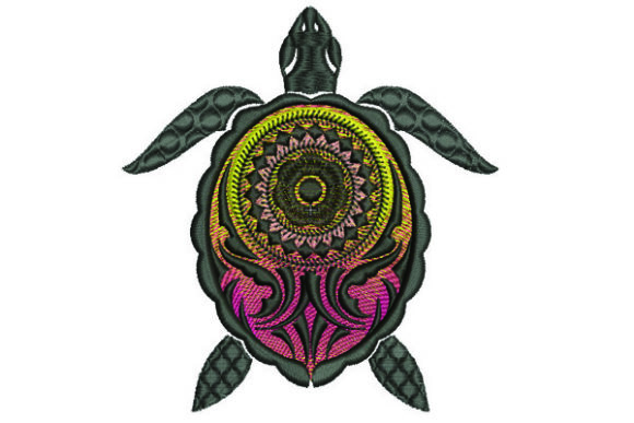 Tribal Turtle: A Bold Embroidery Design for Craft Fairs